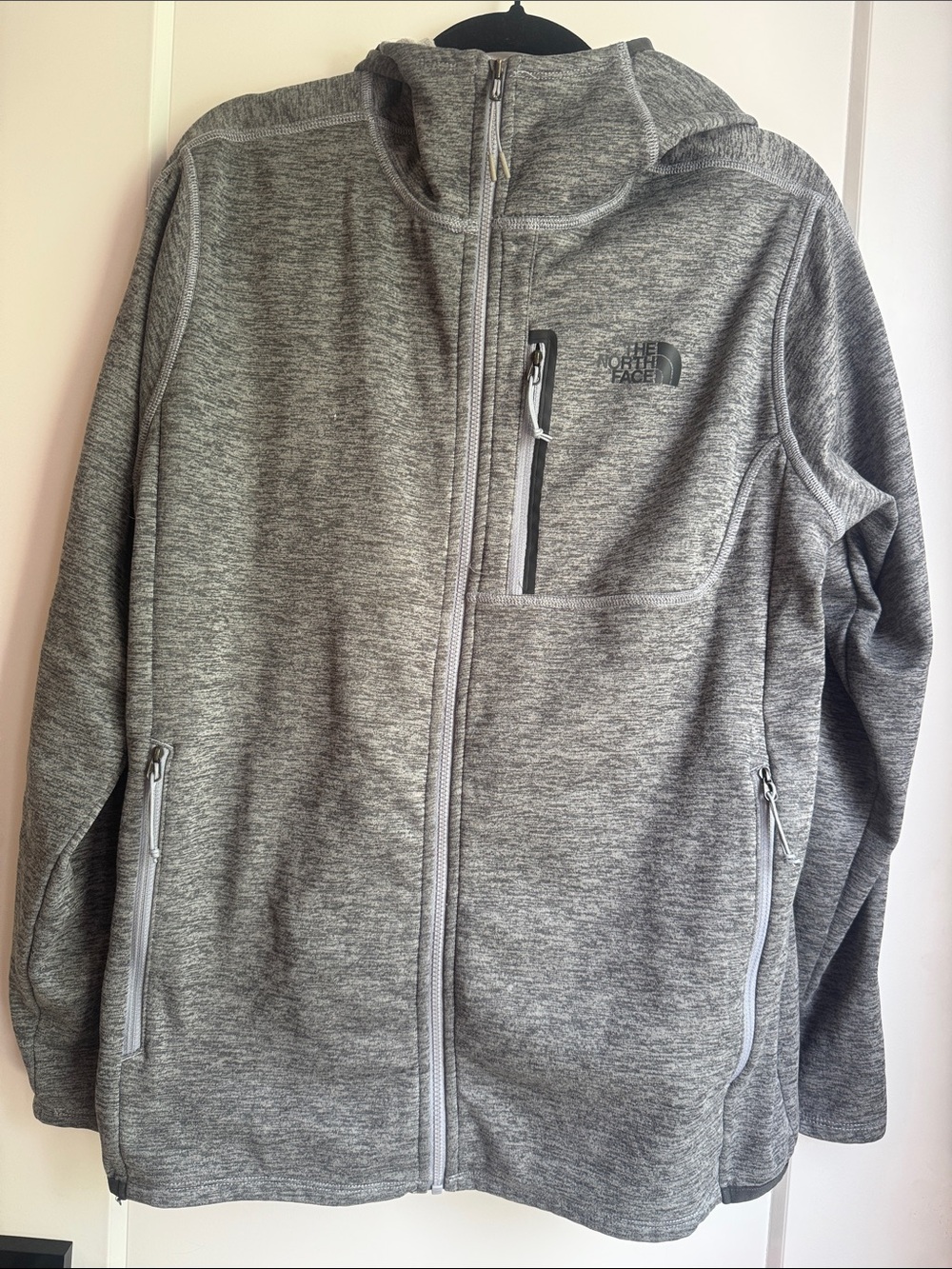 Men’s The North Face Heather Gray Zip-Up Hooded Fleece Jacket